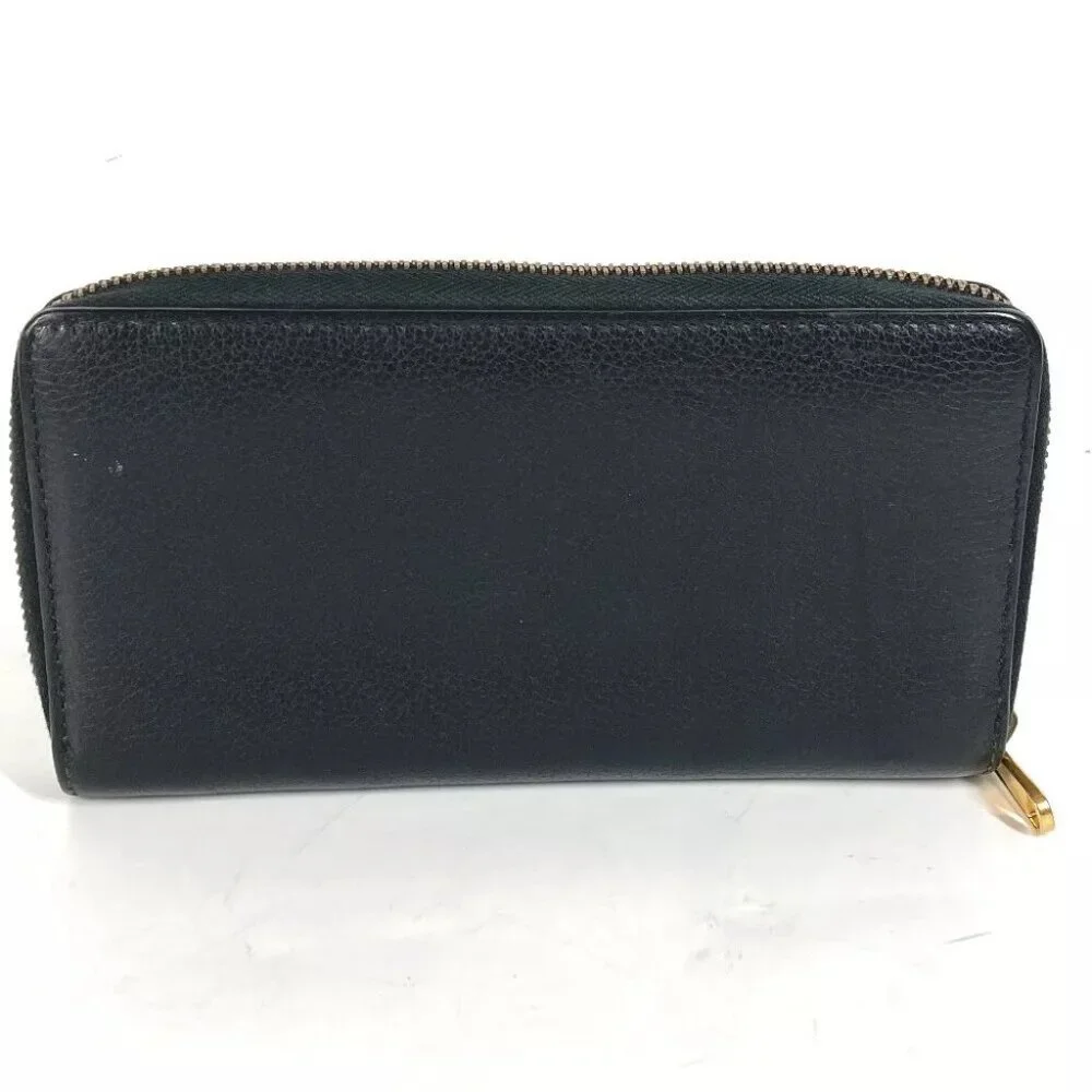 GUCCI logo Long wallet Zip Around Long Wallet Leather Black - Picture 2 of 12